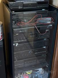 impianto stereo vintage technics completo + mobile