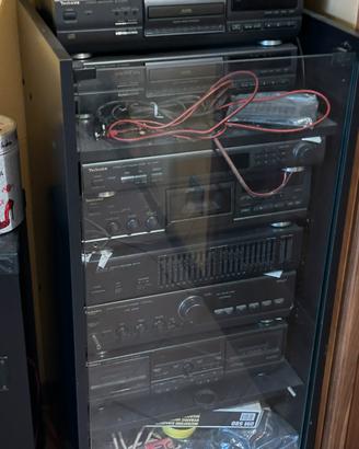 impianto stereo vintage technics completo + mobile