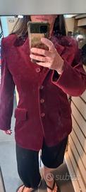 no mess wa-giacca in velluto bordeaux taglia L