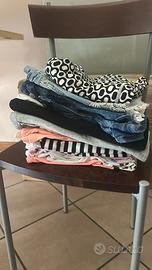 Lotto abbigliamento donna jeans pantaloni e maglie