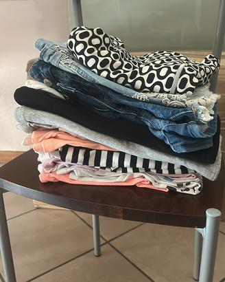 Lotto abbigliamento donna jeans pantaloni e maglie