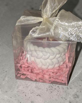 Bomboniera mini in ceramica con cera personalizzab