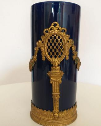 Antico vaso porcellana e bronzo Paul Milet Sévres