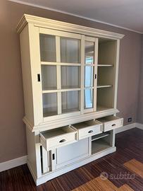 Mobile credenza/vetrina in legno bianco