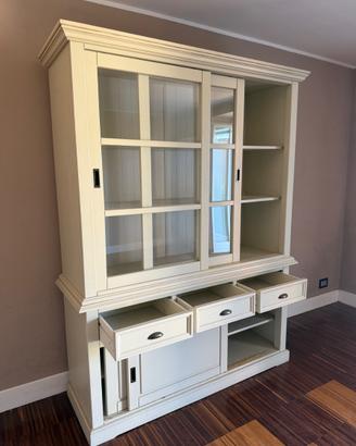 Mobile credenza/vetrina in legno bianco