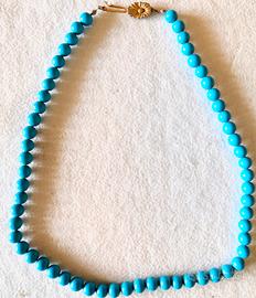 Collana Girocollo con perle Azzurro / Turchese