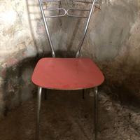 quattro sedie metallo  vintage cucina