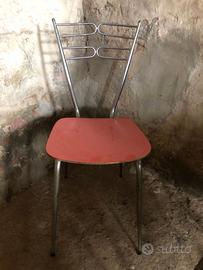 quattro sedie metallo  vintage cucina