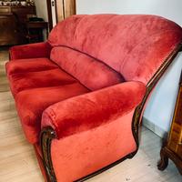 Divano 3 posti con telaio legno noce