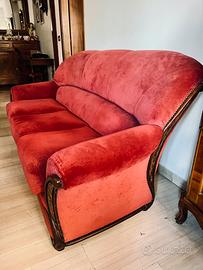 Divano 3 posti con telaio legno noce