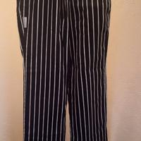 Pantaloni da cuoco marca EGO neri a righe bianche