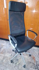 Sedia ufficio in pelle Markus