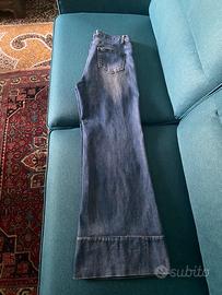 Jeans donna vita alta a zampa