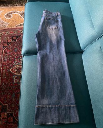 Jeans donna vita alta a zampa