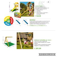 torre gioco con altalena e scivolo da giardino