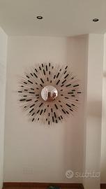 Specchio sole acciaio e pietre dure