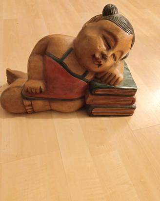 coppia fermalibri vintage in legno 