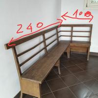 Panca ad angolo in noce massiccio