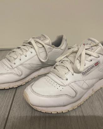REEBOK classic, bianche in pelle, n.39