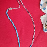 Collana lunga azzurra