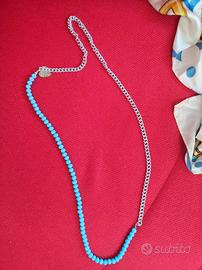 Collana lunga azzurra