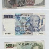 ITALIA 8 banconote lire +1 lira biglietto di stato