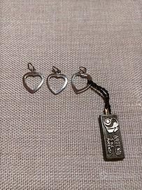 3 ciondoli cuore in argento