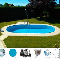 KIT PISCINA INTERRATA OVALE MT. 8X4,16X1,50H