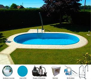 KIT PISCINA INTERRATA OVALE MT. 8X4,16X1,50H