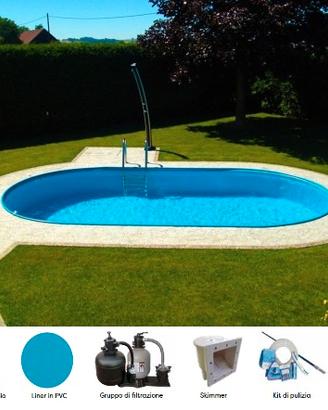 KIT PISCINA INTERRATA OVALE MT. 8X4,16X1,50H