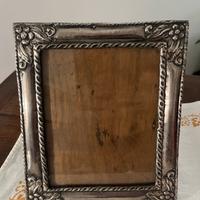 Cornice antica argento e legno