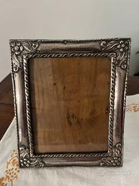 Cornice antica argento e legno