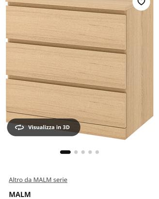cassettiera Ikea Malm tinta legno chiaro NUOVA