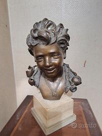 Busto in Bronzo  con Base in Marmo 