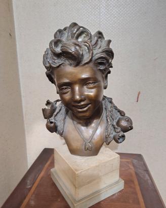Busto in Bronzo  con Base in Marmo 