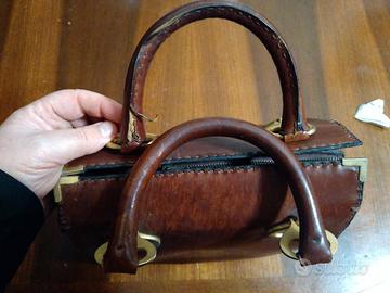 Borsa valigetta vintage in cuoio