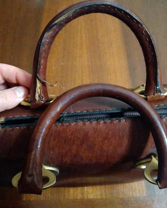 Borsa valigetta vintage in cuoio
