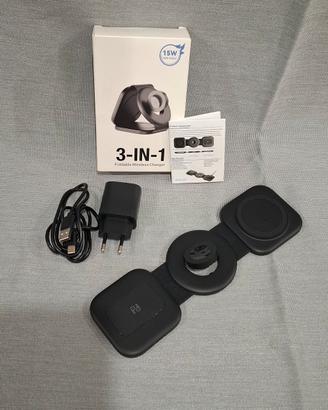 Caricatore Wireless 3-in-1 Pieghevole nero