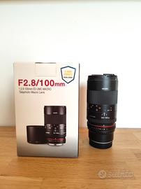 Samyang 100mm f/2.8 Macro - Attacco Fujifilm