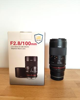 Samyang 100mm f/2.8 Macro - Attacco Fujifilm
