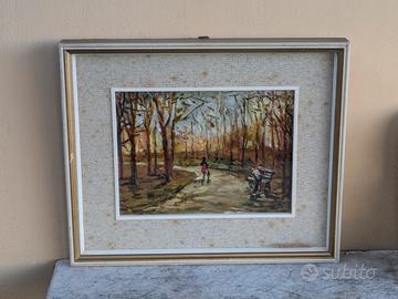 quadro dipinto olio su tavola Taddy