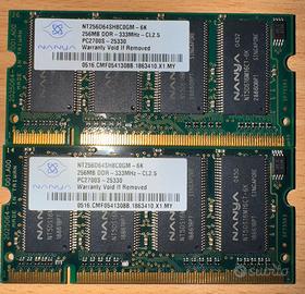 SO DIMM DDR 333MHz  PC 2700 - 256 Mb x 2