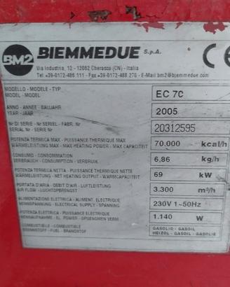 Generatore aria calda diesel Biemmedue