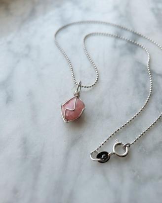 Collana con quarzo rosa