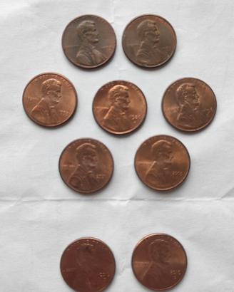 Monete 1 centesimo USA "One Cent"