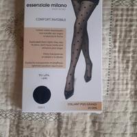 Collant velato elasticizzato nero a pois