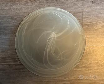Plafoniera in vetro satinato effetto marmorizzato