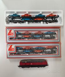 Convoglio DB trenino HO Lima con 3 bisarche.