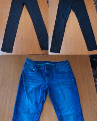 Set / lotto 3 jeans neri e blu skinny Stradivarius