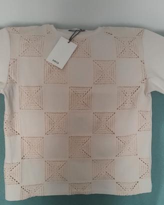 Mango maglia stampa crochet  modello dritto tg S